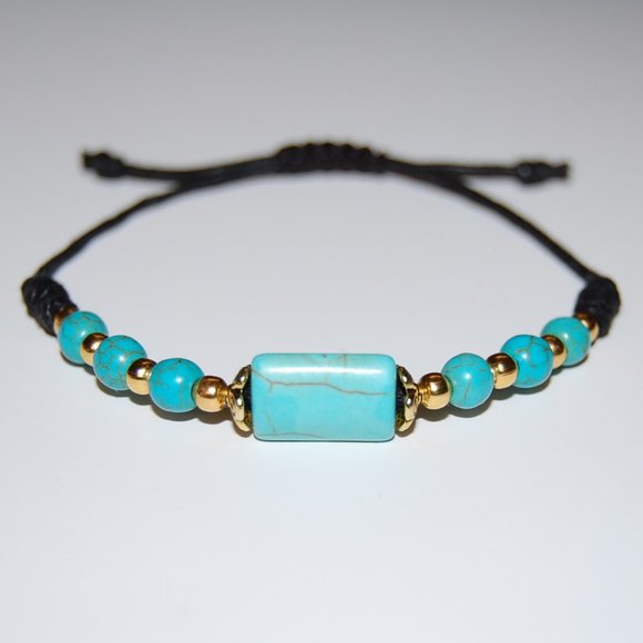 Set 2 Pcs Turquoise Necklace and Bracelet,Blue Necklace and Bracelet Set - Picture 2 of 3